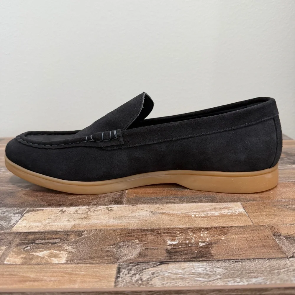 Charles Tyrwhitt Men's Navy Blue Suede Slip On Casual Dress Loafers Gum Sole (11 - Picture 6 of 12